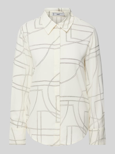 Mango Bluse mit grafischem Muster Offwhite 2