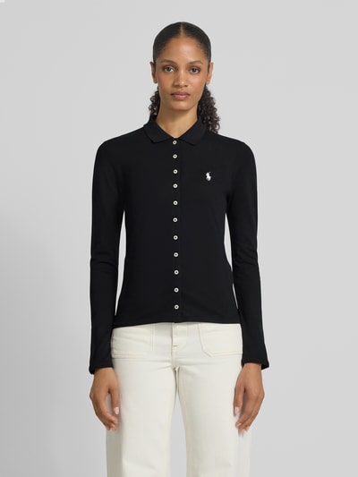 Polo Ralph Lauren Slim Fit Poloshirt mit Label-Stitching Black 4