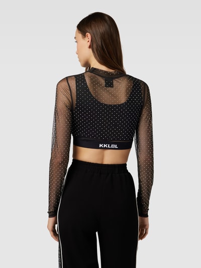 Karo Kauer Crop Top mit Ziersteinbesatz Black 5