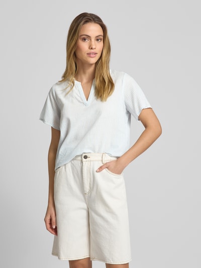 Vila Regular fit blouseshirt met tuniekkraag, model 'RUMANA' Lichtblauw - 4