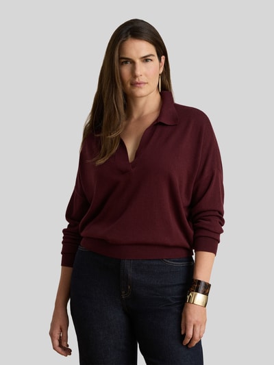Lauren Ralph Lauren Loose fit pullover van mix van katoen en modal Bordeaux - 6