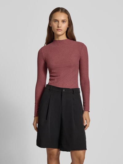 Only Slim Fit Langarmshirt mit Viskose-Anteil Modell 'LEMMA' Altrosa 4