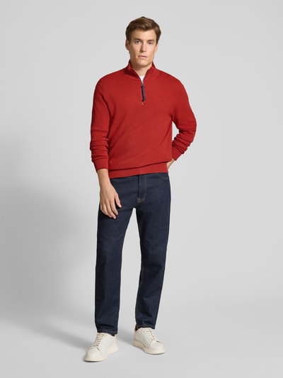 Lerros Gebreide pullover met schipperskraag Rood - 1