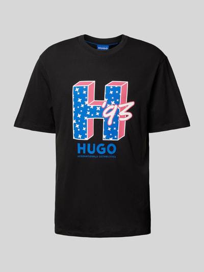 Hugo Blue T-Shirt mit Label-Print Modell 'Nentryle' Black 2