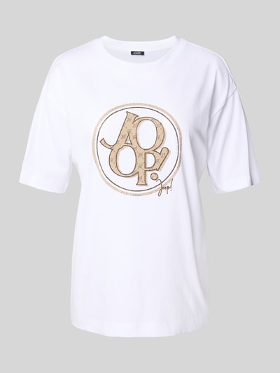 JOOP! T-Shirt mit Strasssteinbesatz Modell 'Tashi' Weiss 2