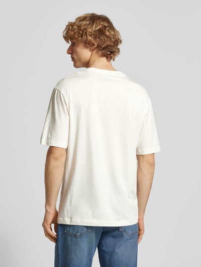 Hugo Blue T-Shirt mit Label-Print Modell 'Nugocrea' Offwhite 5