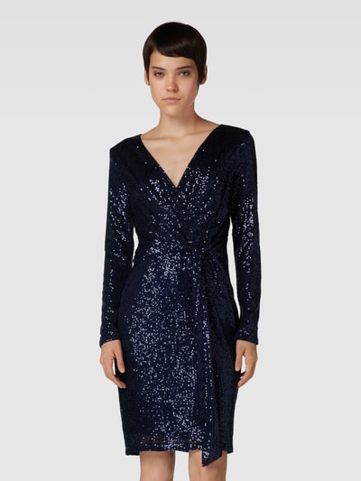 Paradi Knielanges Cocktailkleid mit Paillettenbesatz Dunkelblau 4