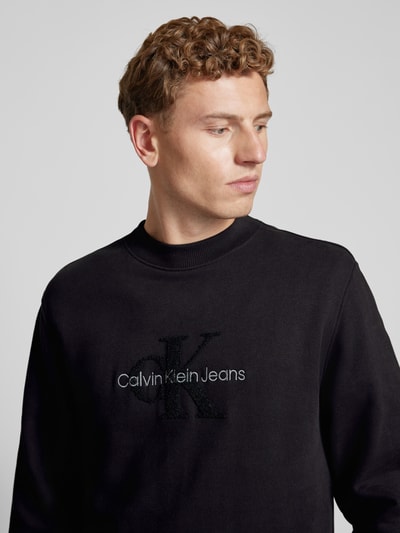 Calvin Klein Jeans Sweatshirt mit Label-Stitching Black 3