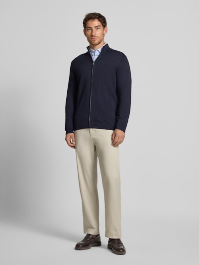 Tom Tailor Regular fit gebreid jack van puur katoen Marineblauw - 1