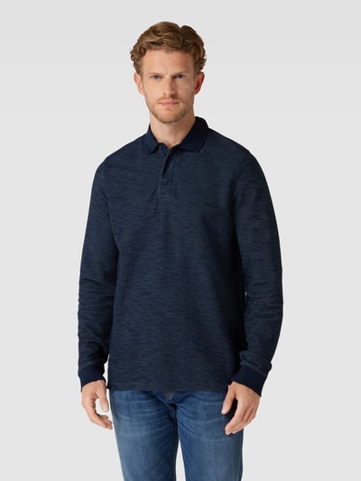 Fynch-Hatton Longsleeve mit Polokragen Modell 'Slub' Marine 4