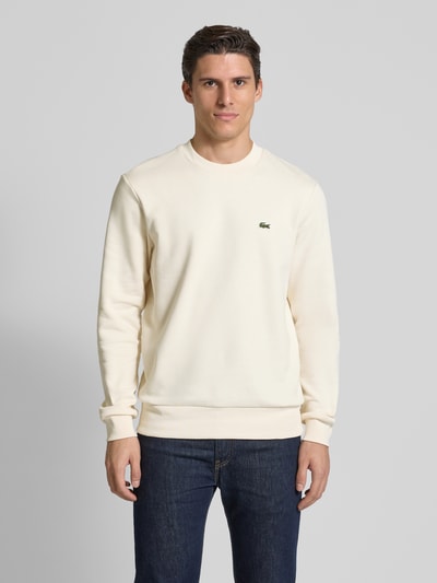 Lacoste Sweatshirt mit Label-Badge Offwhite 4