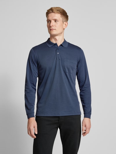 RAGMAN Regular fit poloshirt met borstzak Jeansblauw - 4