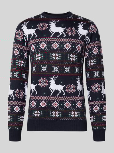 Lindbergh Strickpullover im Allover-Look Dunkelblau 2