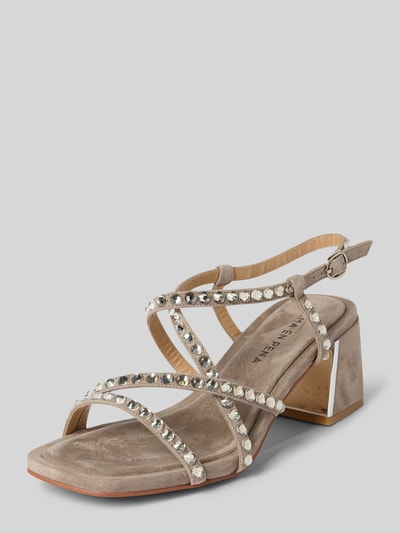 ALMA EN PENA Sandalette mit Blockabsatz Taupe 1