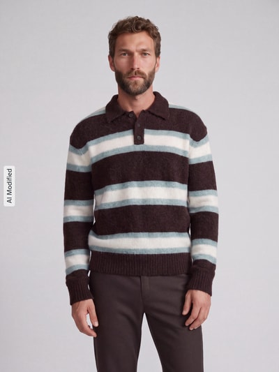 Jake*s Studio Men Regular Fit Pullover aus Woll-Mix Bordeaux 4