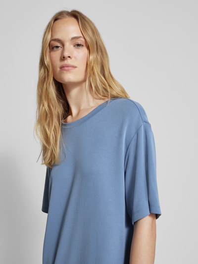 Jake*s Casual T-shirtjurk met extra brede schouders Rookblauw - 3