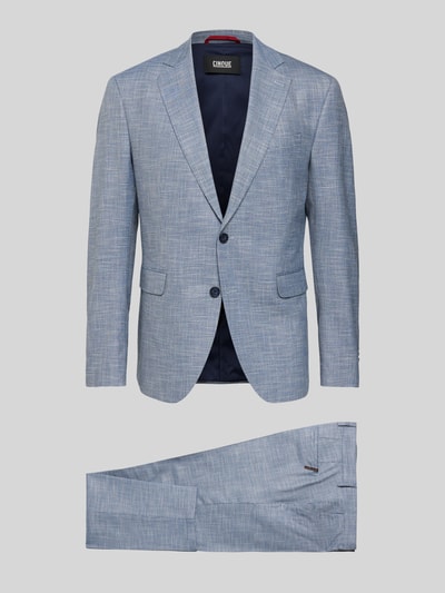 Produktfoto, Regular Fit Blazer aus Viskose-Mix Modell 'Dalotti' von CINQUE in Hellblau mit feiner Struktur, Reverskragen, 2-Knopf, Pattentaschen.