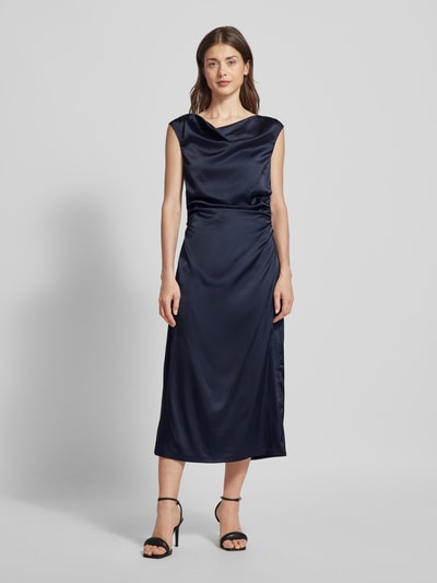 Zero Sukienka midi w jednolitym kolorze z marszczeniami Granatowy 4