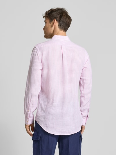 Polo Ralph Lauren Custom Fit Leinenhemd mit Label-Stitching Rosa 5