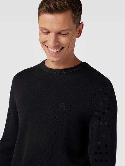 Marc O'Polo Gebreide pullover met labeldetail Zwart - 3