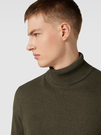 Jack & Jones Sweter z wywijanym kołnierzem z efektem melanżu model ‘EMIL’ Złamany biały melanż 3