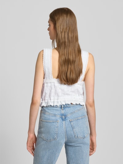 Noisy May Korte top met vetersluiting Wit - 5