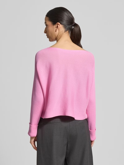 MAX&Co. Sweter z dzianiny o kroju oversized z mieszanka bawełny model 'SCAMBIO' Mocnoróżowy 5