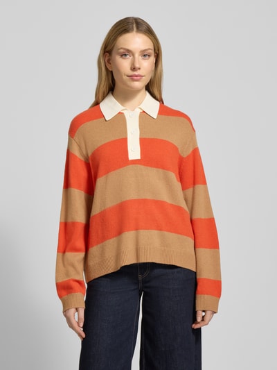 Essentiel Antwerp Regular fit gebreide pullover van wolmix met kasjmier-aandeel Model 'JARN' Oranje - 4