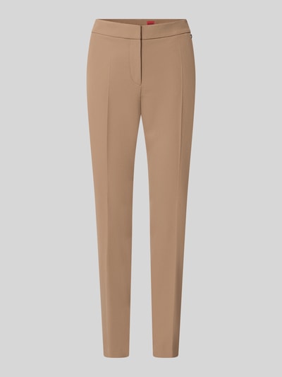 HUGO Schmale Hose mit Label-Detail Modell 'Hagonia-1' Beige 2
