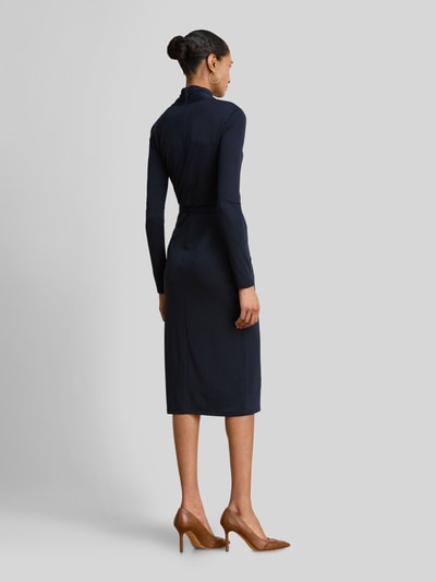 Lauren Ralph Lauren Midi-jurk met gedrapeerde wikkelcol Marineblauw - 5