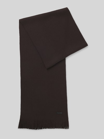 BOSS Sjaal van zuivere scheerwol Donkerbruin - 2