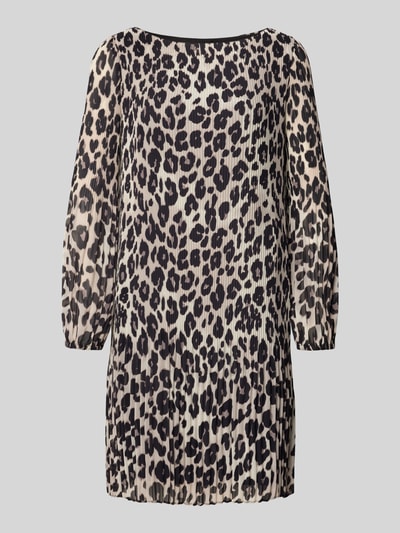 s.Oliver BLACK LABEL Loose fit plisséjurk met all-over motief Zwart - 2