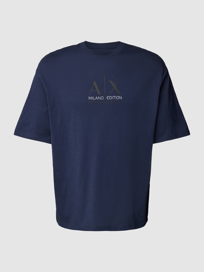 ARMANI EXCHANGE Comfort fit T-shirt met labelprint Marineblauw - 2