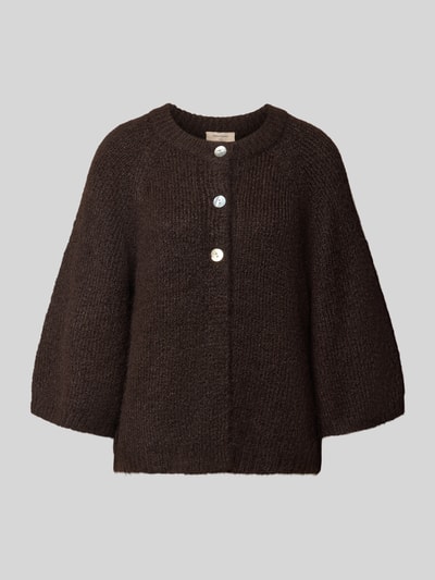 Produktfoto, Relaxed Fit cardigan met wol Model 'Lulu' van FREE/QUENT, elastische wolmix, tricotlook, 3/4-mouw, ruglengte maat S 59 cm, mouwlengte maat S 48 cm