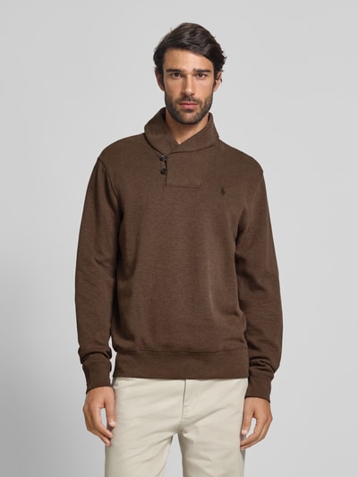 Polo Ralph Lauren Shirt met lange mouwen en opstaande kraag Middenbruin - 4