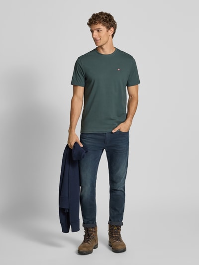 Napapijri T-Shirt mit Label-Stitching und Rundhalsausschnitt Khaki 1