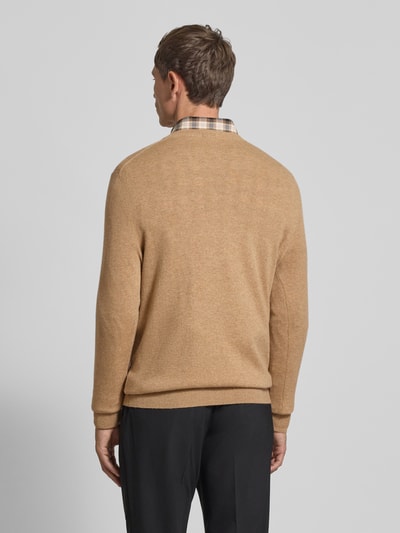 Christian Berg Men Strickpullover aus Wolle-Kaschmir-Mix mit V-Ausschnitt Sand Melange 5