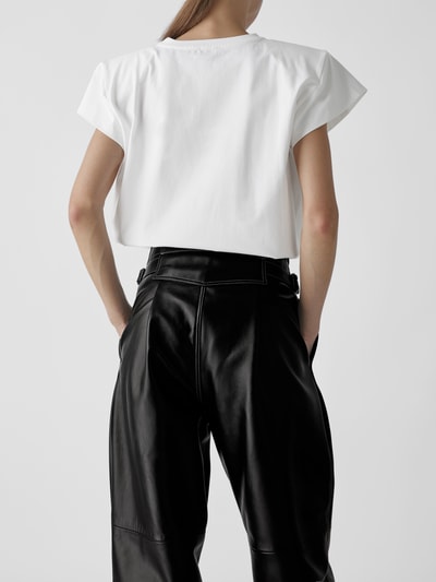 The Mannei Lederhose mit Label-Details Schwarz 6