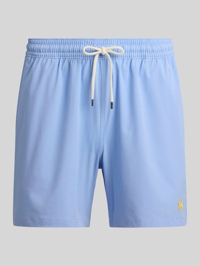 Produktfoto, Badeshorts mit Logo-Stitching Modell 'TRAVELER' von Polo Ralph Lauren Underwear in Optik: Unifarben mit Tunnelzug, Elastisch, seitlichen Eingrifftaschen und Gesäßtasche