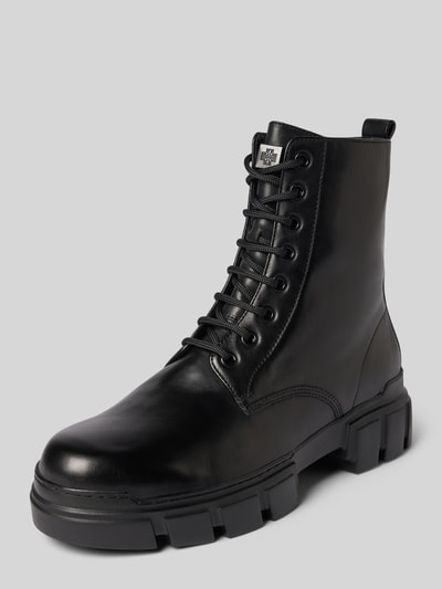 Högl Lederboots mit Label-Applikation Black 1