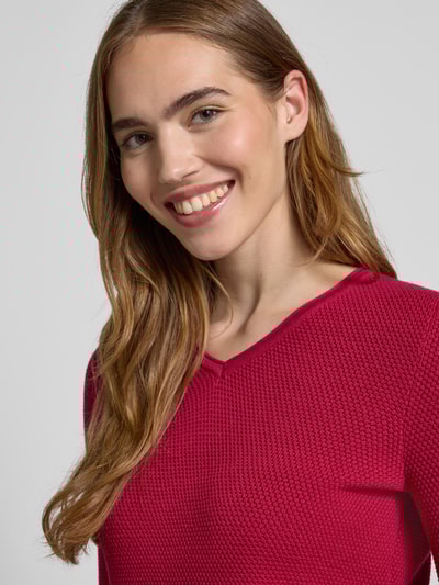 Christian Berg Woman Sweter z dzianiny z dekoltem w serek Fuksjowy 3