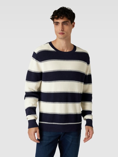 Tommy Hilfiger Sweter z dzianiny z blokowymi pasami Granatowy 4