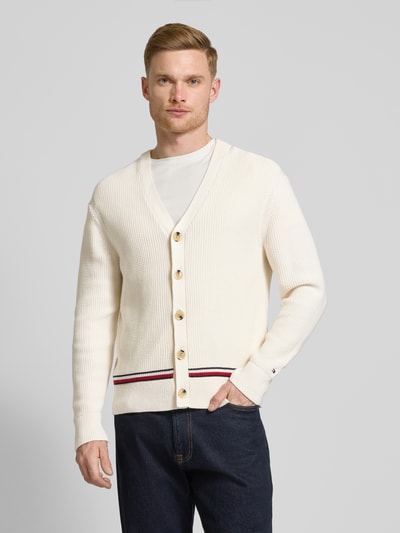 Tommy Hilfiger Strickjacke mit Knopfleiste Ecru 4