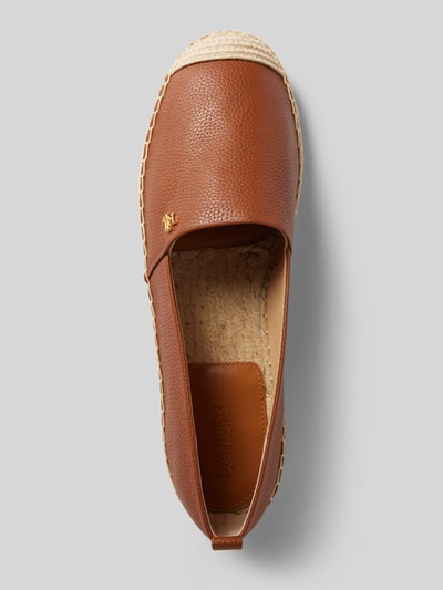 Lauren Ralph Lauren Espadrilles van leer, model 'CAMERYN' Camel - 3