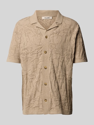 Only & Sons Koszula casualowa z kołnierzem z połami model ‘DAN’ Beżowy 2