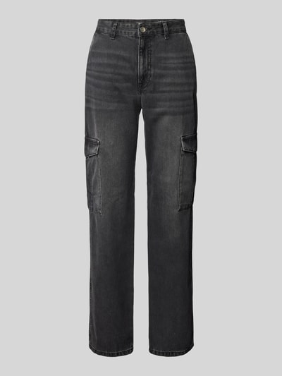 Only High waist jeans in cargozakken, model 'JUNE' Zwart - 2