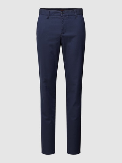 ALBERTO Regular fit broek met structuurmotief, model 'LOU' Marineblauw - 2