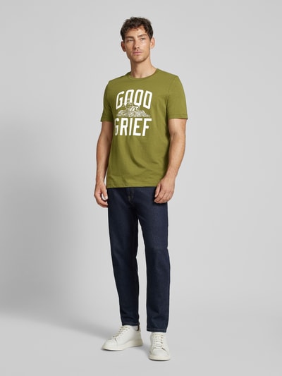 s.Oliver RED LABEL Regular fit T-shirt met Peanuts-print Kaki - 1