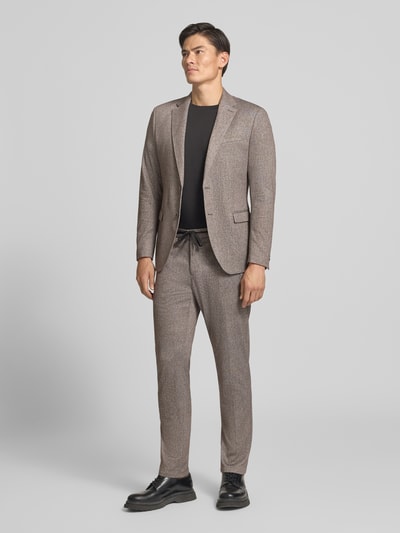 s.Oliver BLACK LABEL Regular fit pantalon met mix van katoen en lyocell model 'Jogg' Lichtbruin - 1