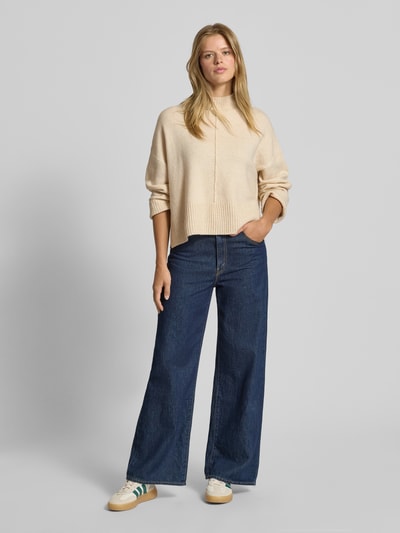 ONLY Relaxed fit gebreide pullover met wol model 'WHITNEY' Ecru gemêleerd - 1